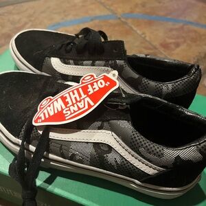 Vans Kids Black and White Sneakers